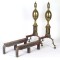 Antique Fireplace Andirons Brass Federal Chippendale Fire Dogs