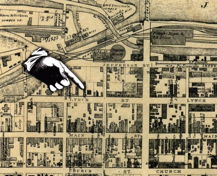 1877 Map of lynchburg, Virginia