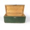 SOLD: Antique Wooden Trunk Chest Dome Top Painted Green Dovetailed 19th c