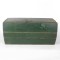 SOLD: Antique Wooden Trunk Chest Dome Top Painted Green Dovetailed 19th c