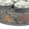 Antique Spice Box Tole Painted Toleware Black Round Primitive Metal 19th c