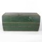 Antique Wooden Trunk Chest Dome Top Painted Green Dovetailed 19th c