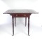 Antique Drop Leaf Table Pembroke Mahogany Inlay Turned Legs 19th c