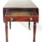 Antique Drop Leaf Table Pembroke Mahogany Inlay Turned Legs 19th c