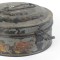 Antique Spice Box Tole Painted Toleware Black Round Primitive Metal 19th c
