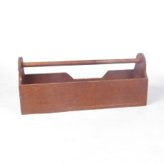 Large Vintage Wooden Tool Caddy Carrier Box