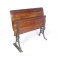 SOLD: Antique Wooden Bench Cast Iron School Desk Seat Pat 1885 J M Sauder
