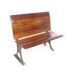 SOLD: Antique Wooden Bench Cast Iron School Desk Seat Pat 1885 J M Sauder