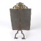 Vintage Table Top Mirror Brass Cherub Motif Picture Frame Beveled Glass