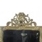 Vintage Table Top Mirror Brass Cherub Motif Picture Frame Beveled Glass