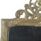 Vintage Table Top Mirror Brass Cherub Motif Picture Frame Beveled Glass