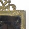 Vintage Table Top Mirror Brass Cherub Motif Picture Frame Beveled Glass