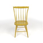 Antique Windsor Side Chair Thumb Back 19th c Mustard Paint