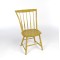 Antique Windsor Side Chair Thumb Back 19th c Mustard Paint