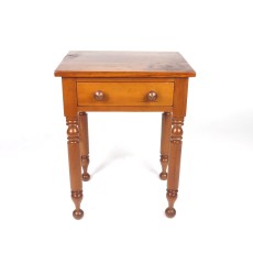 Antique Side Table One Drawer Stand Cherry Wooden 19th c