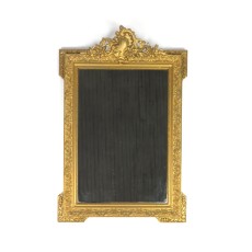 Vintage Gold Wall Mirror Louis XV Hollywood Regency Style Beveled Glass