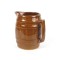 Vintage Brown Barrel Pitcher Stoneware Woodgrain Water Milk