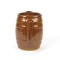 Vintage Brown Barrel Pitcher Stoneware Woodgrain Water Milk