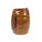 Vintage Brown Barrel Pitcher Stoneware Woodgrain Water Milk