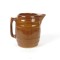 Vintage Brown Barrel Pitcher Stoneware Woodgrain Water Milk