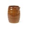 Vintage Brown Barrel Pitcher Stoneware Woodgrain Water Milk