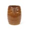 Vintage Brown Barrel Pitcher Stoneware Woodgrain Water Milk