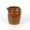 Vintage Brown Barrel Pitcher Stoneware Woodgrain Water Milk