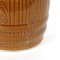 Vintage Brown Barrel Pitcher Stoneware Woodgrain Water Milk