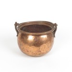 SOLD: Antique Copper Pot Kettle Cauldron Iron Handle