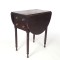 Antique Work Table End Stand Drop Leaf Sides Two Drawer