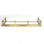 SOLD: Antique Brass Fireplace Fender Barley Twist Fire Guard Bumper