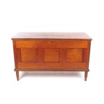 Antique Paneled Blanket Chest with Turned Feet in Pine and Poplar