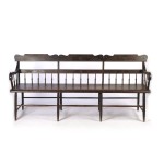 Antique Wooden Bench Paint Decorated 19th century