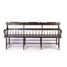 SOLD: Antique Wooden Bench Paint Decorated 19th century