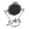Antique French Vanity Mirror Art Nouveau Brass Lady in Swing