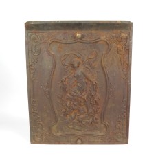 Antique Fireplace Summer Cover Cast Iron Lady with Fish and Net