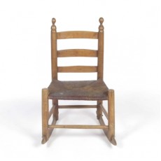 19th c. primitive rush seat rocking chair