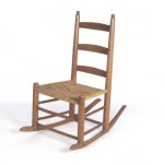 Primitive country rush seat rocking chair