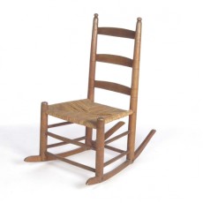 Primitive country rush seat rocking chair