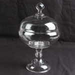 Antique EAPG covered clear glass compote